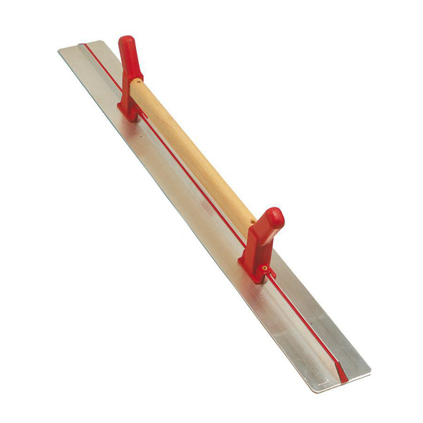 Règle à dresser les enduits en aluminium lisse sans dent - Poignée bois - Longueur 1,20 m