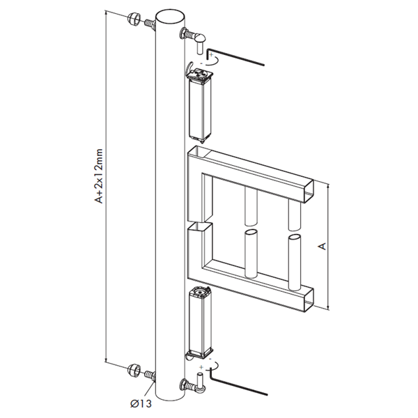 Charnière à ressort pour portillon 40 x 40 mm vendu à la paire