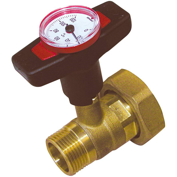 VANNE THERMOMETRE ROUGE ECROU TOURNANT 1 1/2 - 1 M