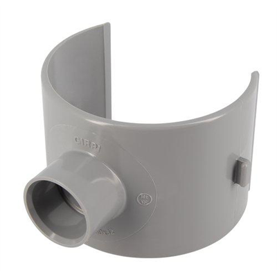 Selle à 90° Nicoll SL103 pour extension du réseau d'eaux usées et vannes - PVC gris - diamètre 100 et 32 mm