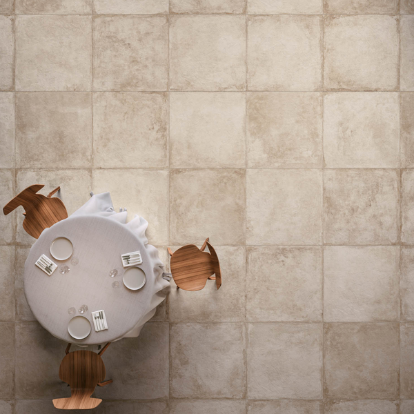 Carrelage intérieur effet pierre en grès cérame - Château - 80,0 CM x 80,0 CM - ép. 9,00 MM - Ivoire