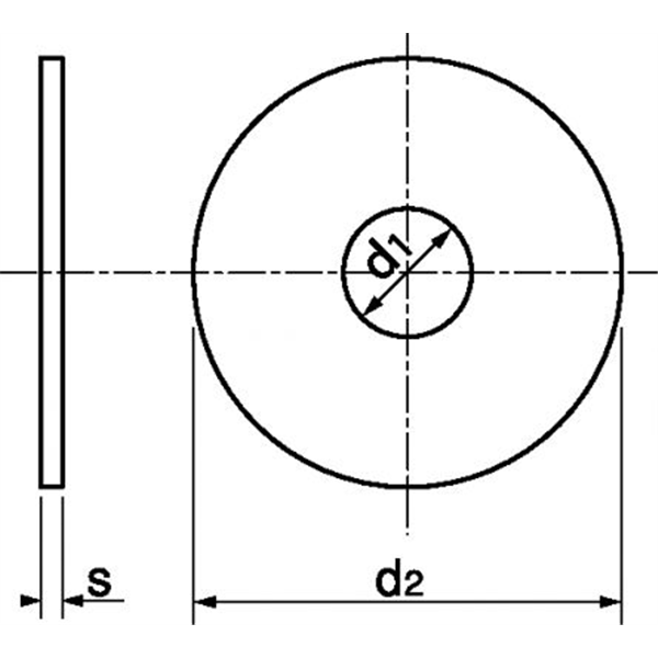 Rondelle plate extra large type LL inox A2 NFE 25513 M6 diamètre extérieur 24 mm épaisseur 1.2 mm - Boîte de 200
