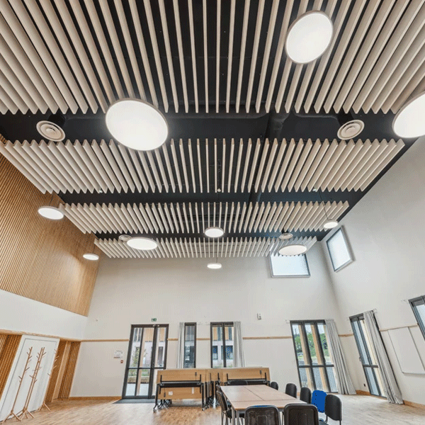 Dalle plafond acoustique verticale à suspendre - Ecophon Solo Baffle blanche avec crochet - 1800 x 600 mm - ép. 40 mm - Lot de 4