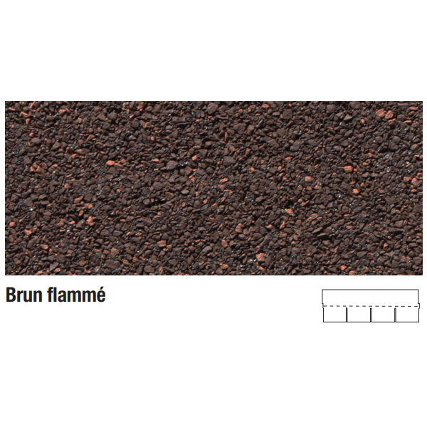 Bardeau bitumeux à 4 jupes Sopratuile pour toiture - coloris Brun flammé - paquet de 3,05 m²