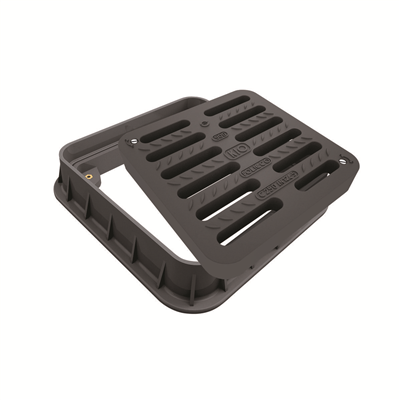 Grille plate carrée en composite avec cadre pour eaux pluviales - KIO 500 C250 - 525 x 525 mm