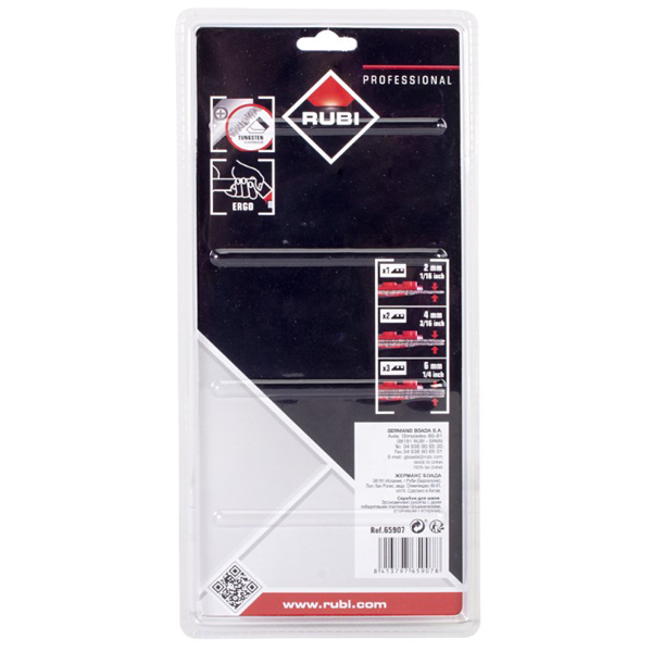 Grattoir manuel traditionnel pour grattage des joints de carrelage - 65907 Rubi - Livré avec 2 plaquettes