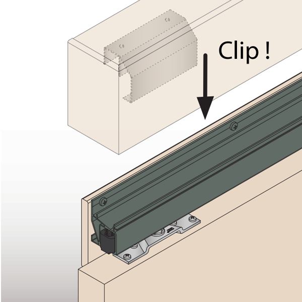 Support de fixation pour bandeau Mantion SAF-CLIP3 pour porte coulissante - lot de 3