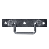 Poignée sur platine pour volet ou porte - CQFD - diamètre 7 mm longueur 160 mm - acier zingué