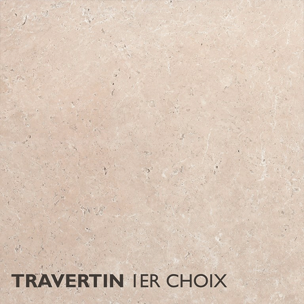 Dalle pierre naturelle TRAVERTIN pour sol et mur - Marbre light mix - 61 CM x 40,6 CM - Ép.12 MM