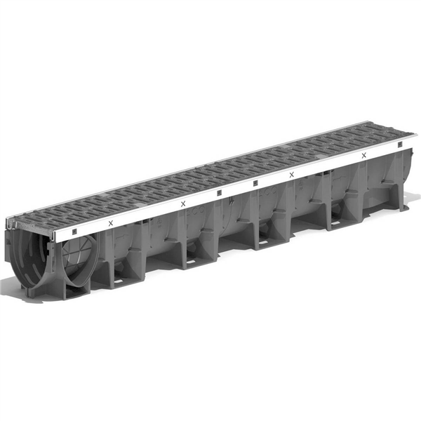 CANIVEAU PP 200MM GRILLE FONTE D400 L1M