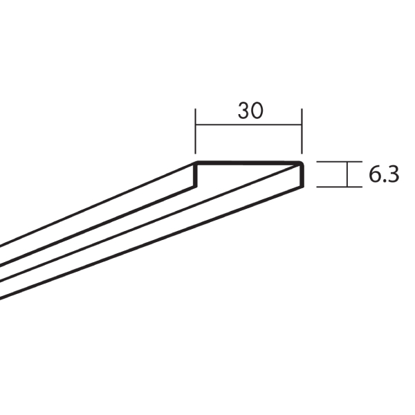 Profilé d'espacement 30 mm Connect Thinline pour panneaux acoustiques Akusto™ Wall - Longueur 2,55 m