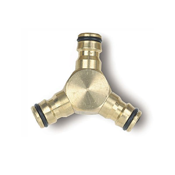 Raccord automatique Y de dérivation pour tuyaux arrosage 19 mm - Triple mâle - Fitt - Laiton
