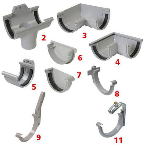 Naissance centrale à joint Nicoll NC33 pour gouttière LG33 - Techtan - tube de descente de 100 mm - gris clair