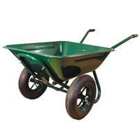 Brouette à 2 roues gonflables crantées Altrad 9150 verte - 200 kg et 150 litres max