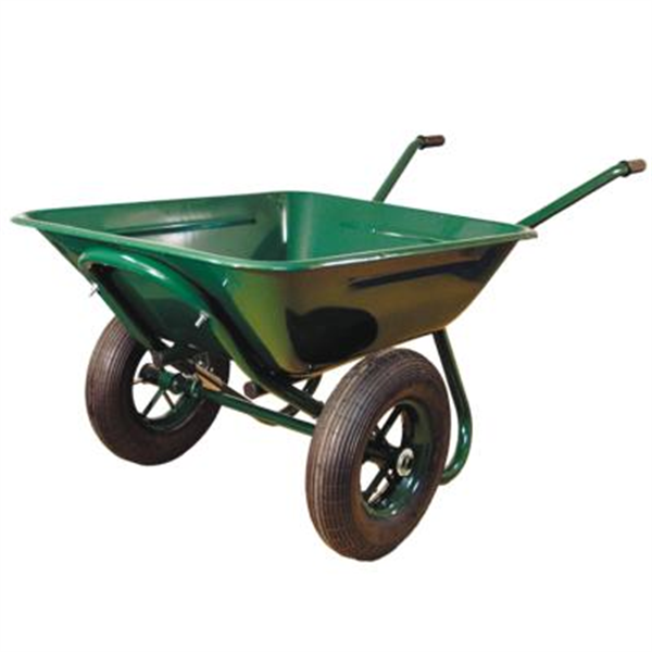 Brouette à 2 roues gonflables crantées Altrad 9150 verte - 200 kg et 150 litres max