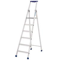 Escabeau marchepied 6 marches - Maxibat Tubesca - Hauteur accès 3,36 m - Aluminium