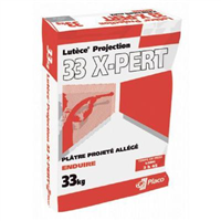 Plâtre projeté monocouche pour murs et plafonds intérieurs - Lutèce Projection 33Xpert - sac de 33 kg