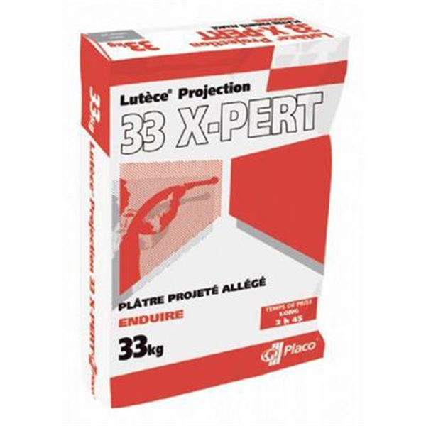 Plâtre projeté monocouche pour murs et plafonds intérieurs - Lutèce Projection 33Xpert - sac de 33 kg