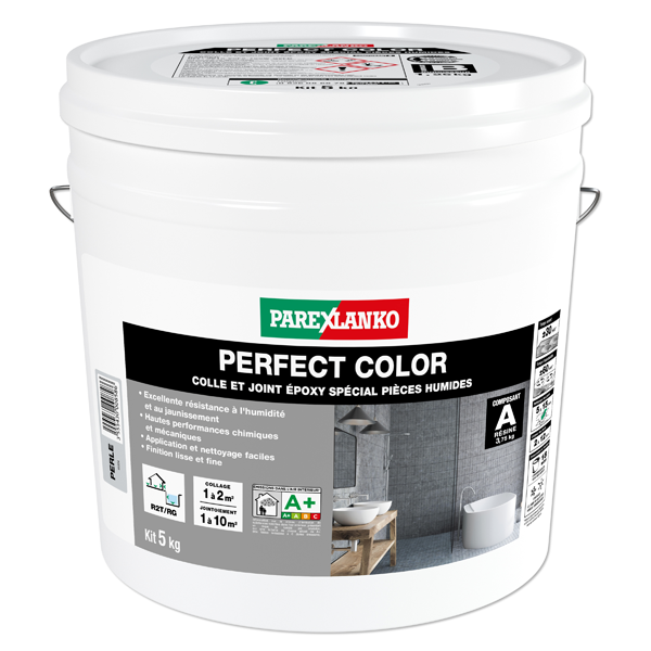 Colle et joint à carrelage Perfect Color Parexlanko pour pièce humide - Gris perle - 5 KG