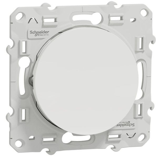 Interrupteur permutateur Schneider Odace à encastrer - avec support de fixation à visser - blanc - 10 A - 250 V