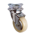 Roulette en plastique blanc à platine pivotante en acier zingué - diamètre 32 mm - capacité de 25 kg