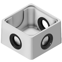 Boîte allégée pour eau pluviale Bepal en béton avec 3 joints souples - dimensions intérieures 25x25 CM