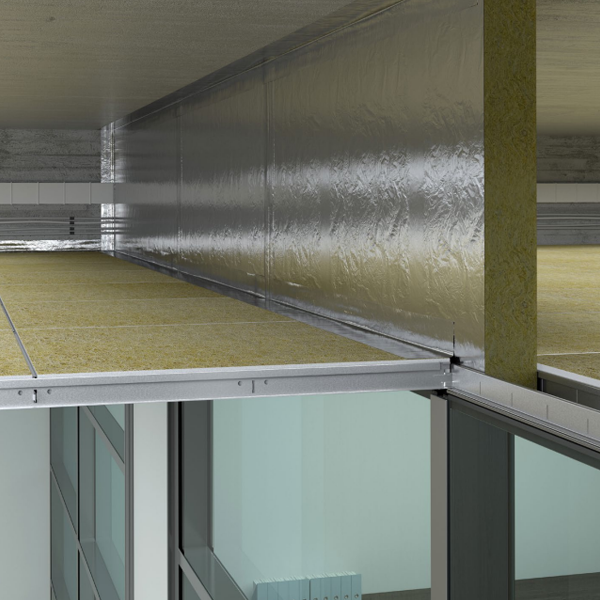 Panneau laine de roche pour isolation acoustique en plénum - Acoustimass Rockfon - 600 MM x 1200,0 MM - ép.80,00 MM