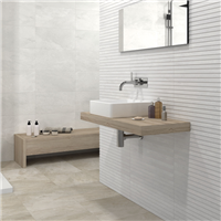 Faïence murale effet pierre à relief - Edilis Ruben - 60,0 cm x 30,0 cm - ép. 8,5 mm - Blanc