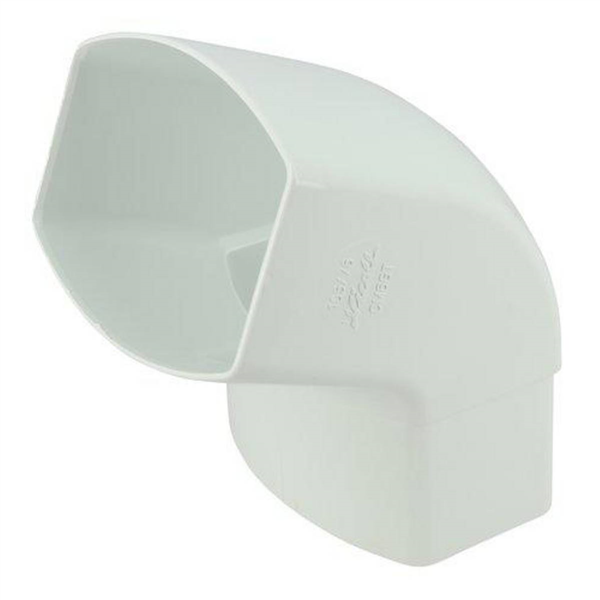 Coude à 67°30 Nicoll CM6GT pour tube de descente de gouttière ovoïde de 105 x 76 mm - Techtan Blanc