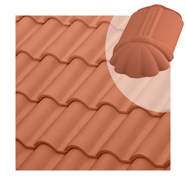 About d'arêtier circulaire Tejas Boja - tuile mécanique et canal - coloris Nature rouge - 430 MM x 200 MM