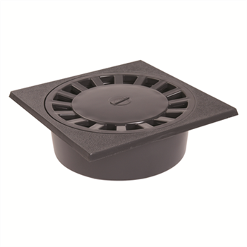 Siphon de cour carré pour recueillement ruissellement eau 25 x 25 cm - SC891 Nicoll - PVC anthracite
