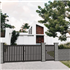 Portail aluminium sur mesure Obéron 80 CT 41 A - Battant ou coulissant - Lames verticales ajourées