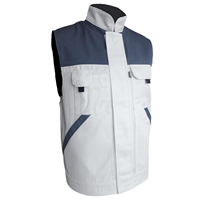 Gilet sans manche blanc de travail Typhon en polycoton blanc gris - XL