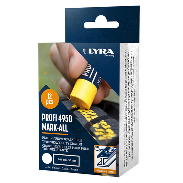 Boîte de 12 craies de marquage universels blanches - Diamètre 15 mm - Longueur 90 mm