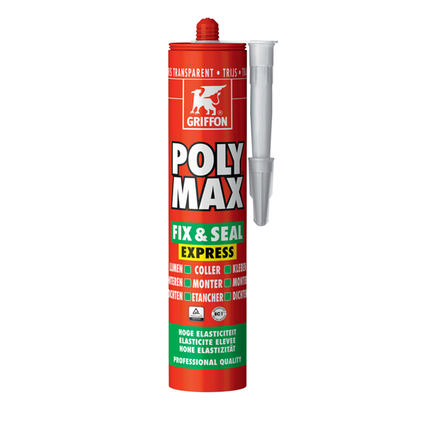 POLY MAX FIX&SEAL EXPRESS GRIS TRANSPARENT - CARTOUCHE 300 G