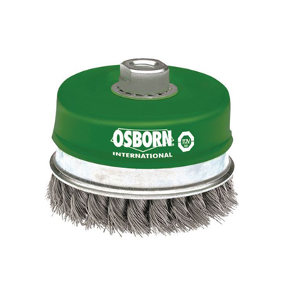 Brosse coupelle abrasive écrou M14 x 2.0 - Osborn Ø 80 mm - Fil torsadé acier inoxydable