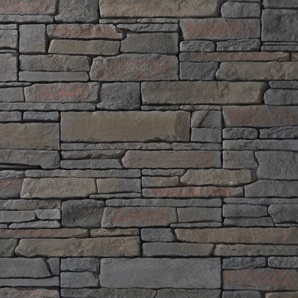 Parement mural en pierre reconstituée Rocky Mountain Anthracite - Longueur 21 - 42 cm x Hauteur 7.5 - 15 cm - Ép. 2 - 4 cm