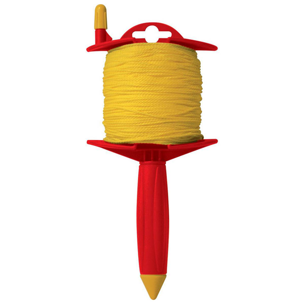 CORDEAU SUR ENROULEUR 100M FIL 1,5MM TRESSE JAUNE