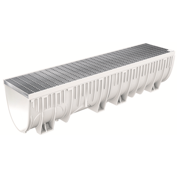 Caniveau MEARIN PLUS 200 avec grille caillebotis M30/10 acier CLIPFIX B125 1M