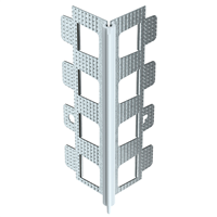 Profilé d'angle perforé acier galvanisé + jonc PVC fin Protektor PowerGrip - 10 mm - Blanc - Long.3 M