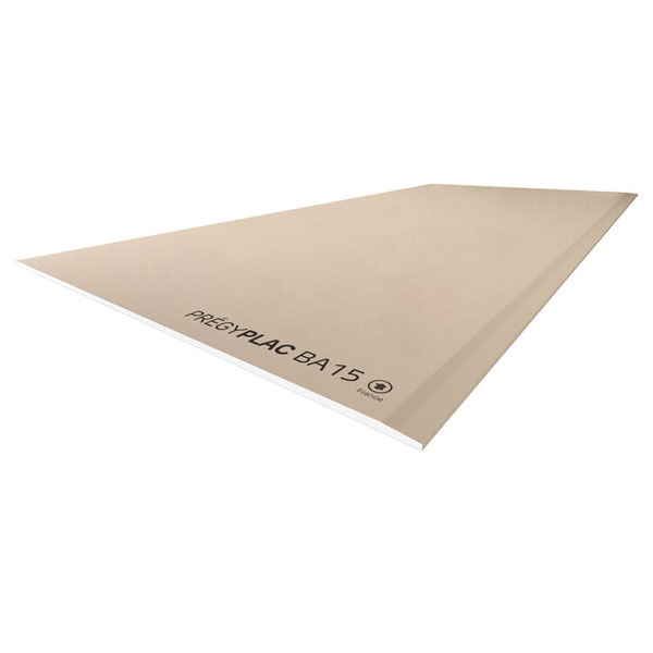 Plaque de plâtre standard Siniat Prégyplac BA15 - 2,80 M x 1,20 M - ép. 15,0 MM