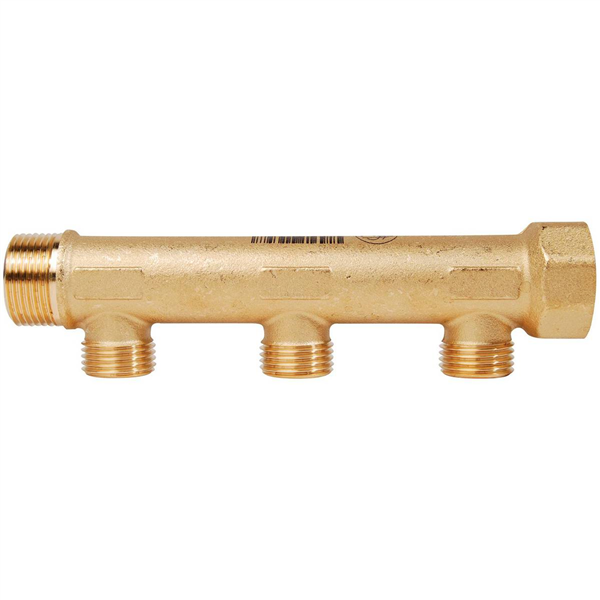 Collecteur robinetterie pour tube PER et multicouche MF 20 x 27 - 5 Départs M 15 x 21 - Laiton