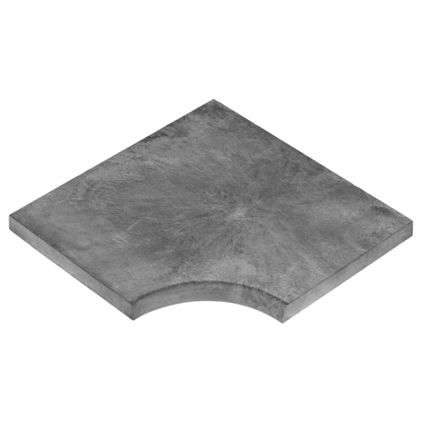 Margelle d'angle plate en pierre reconstituée pour piscine - Calypso - Gris minéral - 50,0 CM x 50,0 CM - ép. 35,00 MM