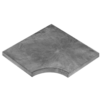 Margelle d'angle plate en pierre reconstituée pour piscine - Calypso - Gris minéral - 50,0 CM x 50,0 CM - ép. 35,00 MM
