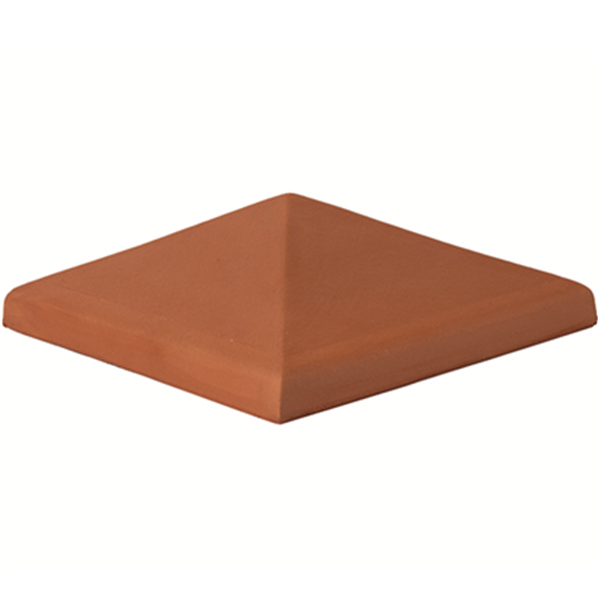 Chapeau de pilier à pointe de diamant Terreal CP01 en terre cuite Rouge - 30 x 30 cm