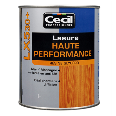 Lasure bois protection élevée Cecil LX530 aspect satin châtaignier 5L