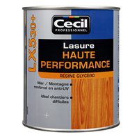 Lasure bois protection élevée Cecil LX530 aspect satin châtaignier 5L