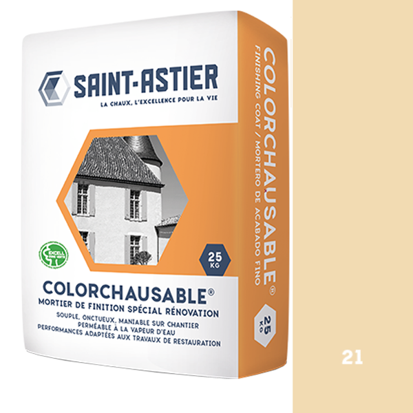 Mortier de finition spécial rénovation Colorchausable Saint-Astier - Teinte 21 - sac de 25,0 KG