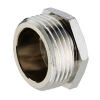 Bouchon mâle à visser - M 12 x 17 - Pour tube en cuivre - Laiton chromé - Sachet de 2 pièces