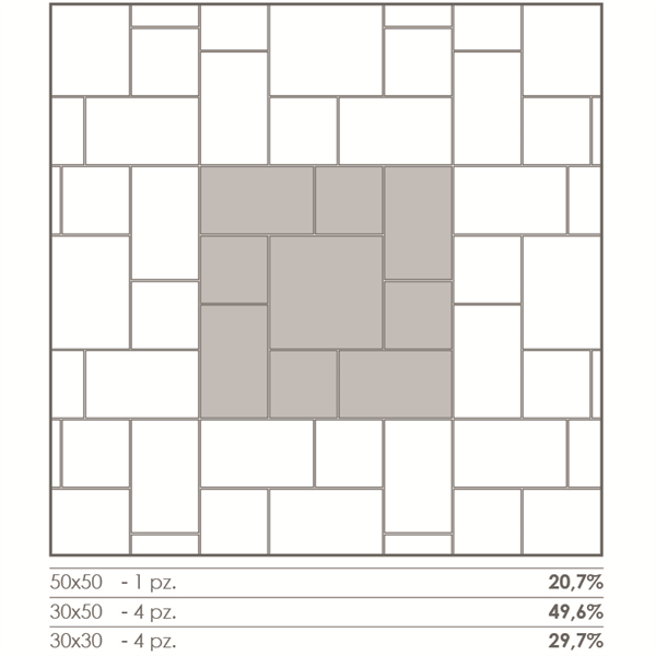 Carrelage sol intérieur effet pierre MARNA - Bianca - 50 CMx30 CM ép. 9 MM
